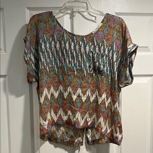 Fire Los Angeles Multicolor Geometric Blouse